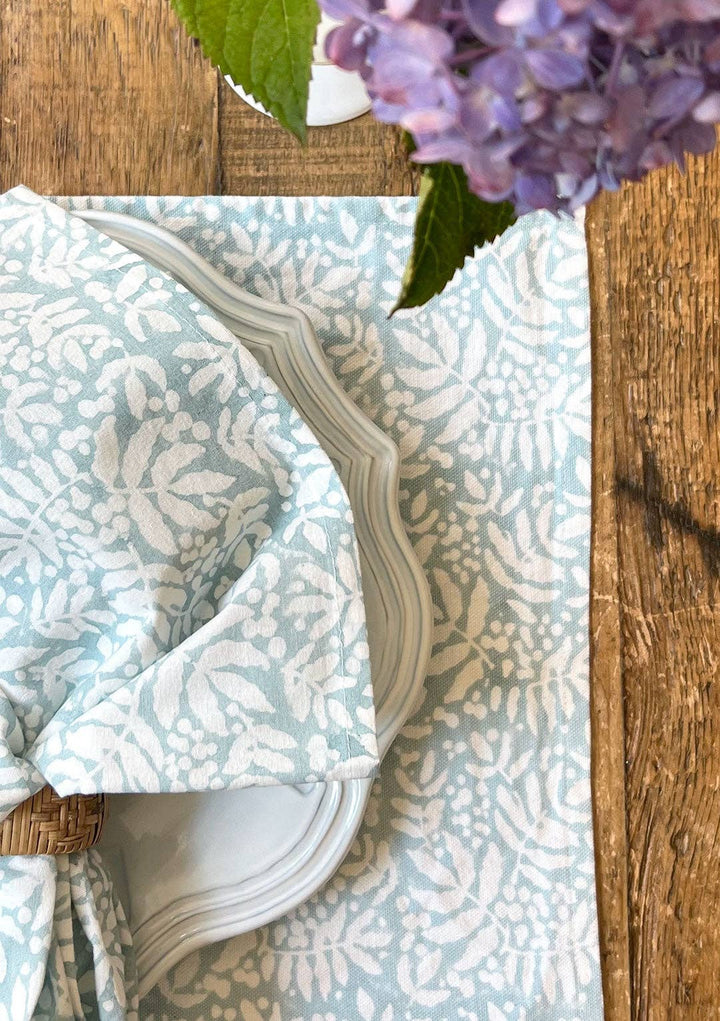 Gathered Garden Placemats in Dream Blue