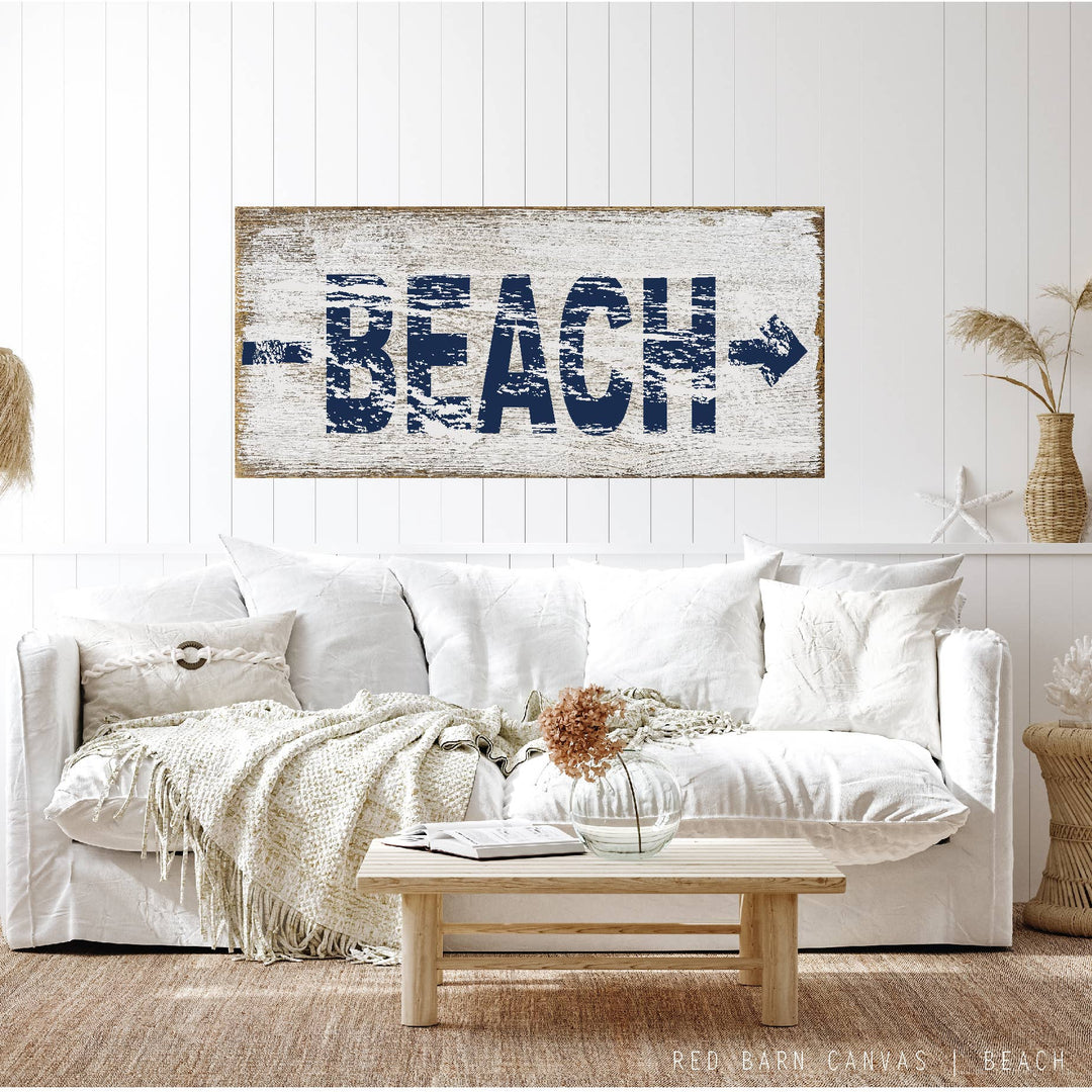 Weathered BEACH sign