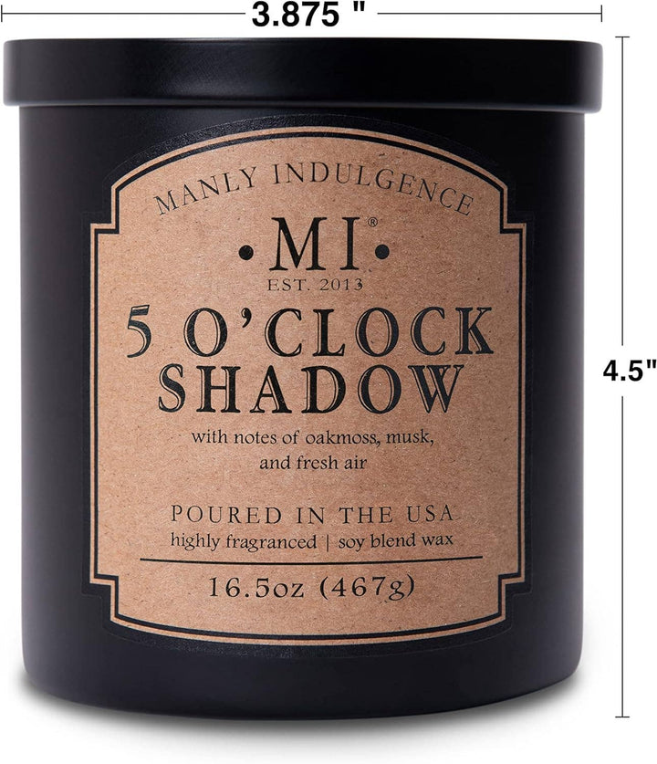 Manly Indulgence Classic+ 5 O' clock shadow, 2 Wick, 16.5 oz