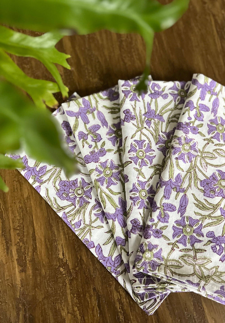 Lavender Pinwheel Napkins - Set of 4